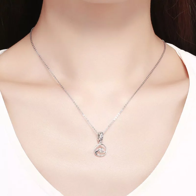 (imagen para) Pendiente colgante de estilo Pandora con ondas de plata - SCC1031 - Ver 5