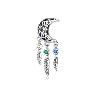 (imagen para) Pendiente colgante estilo Pandora con atrapasueños de plata - SCC1232