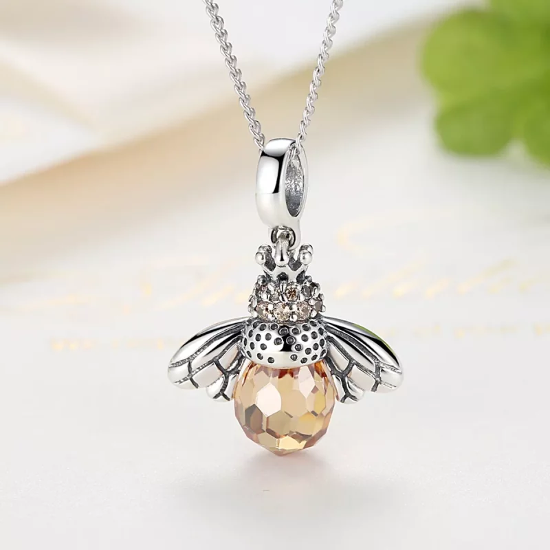 (imagen para) Pendiente de abeja en plata estilo Pandora - SCC035 - Ver 3