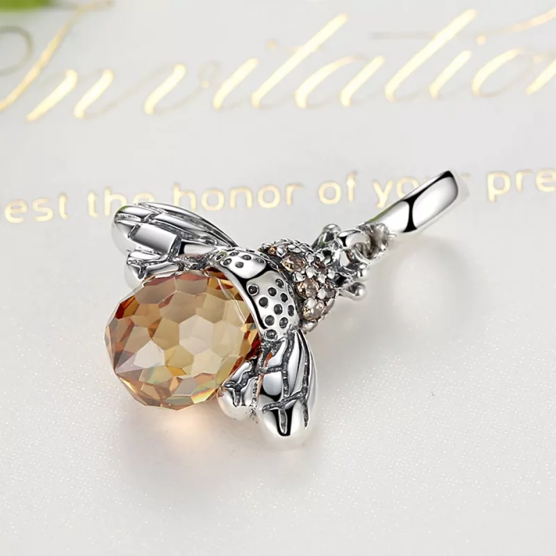 (imagen para) Pendiente de abeja en plata estilo Pandora - SCC035 - Ver 4