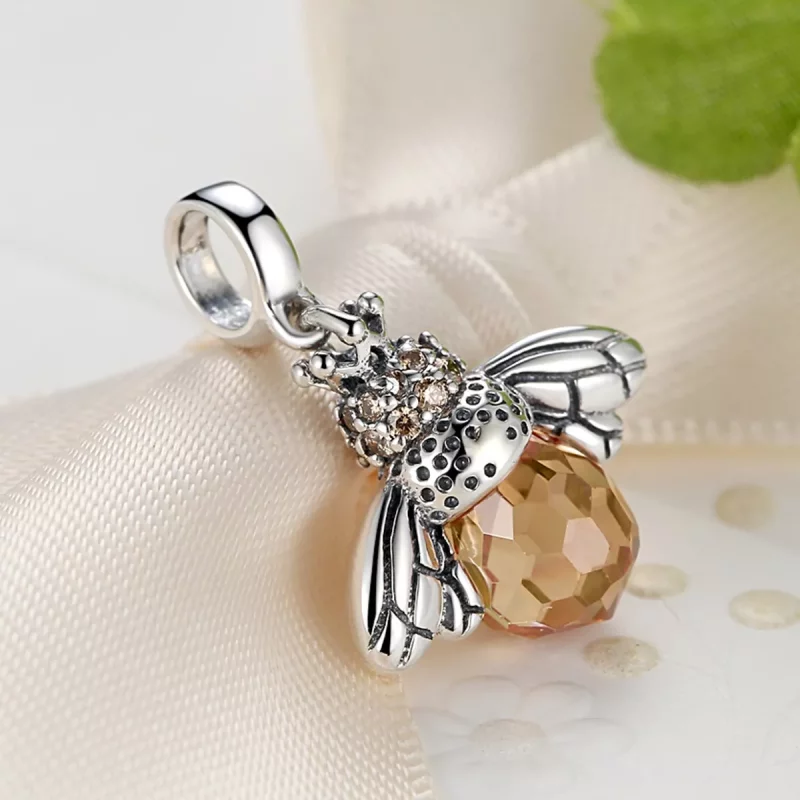 (imagen para) Pendiente de abeja en plata estilo Pandora - SCC035 - Ver 5