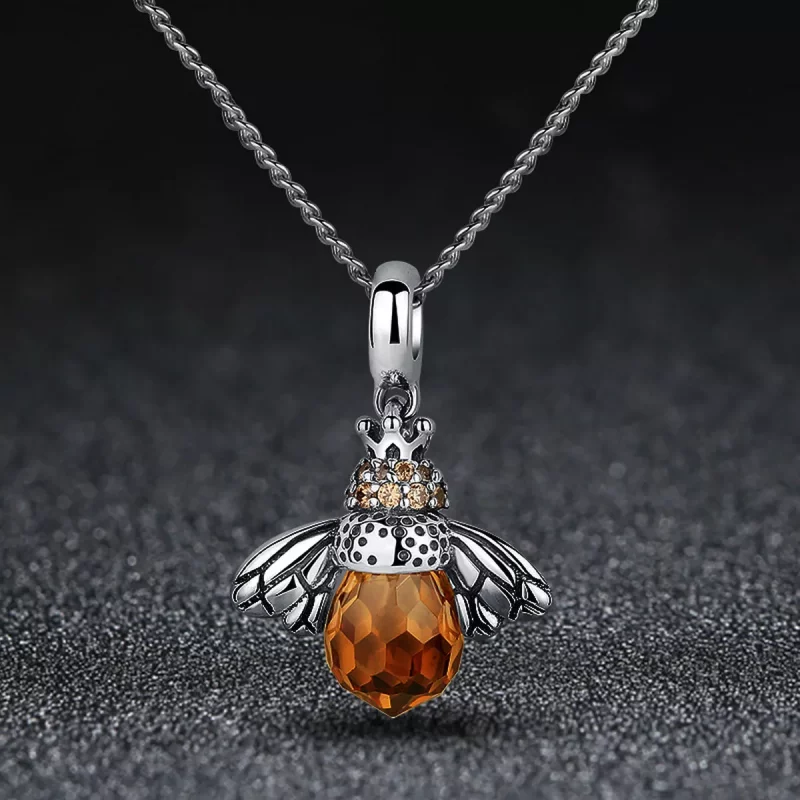 (imagen para) Pendiente de abeja en plata estilo Pandora - SCC035 - Ver 6