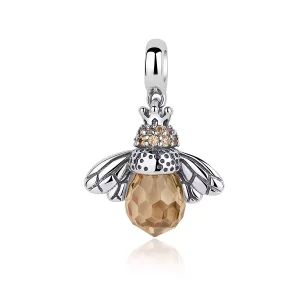 (imagen para) Pendiente de abeja en plata estilo Pandora - SCC035