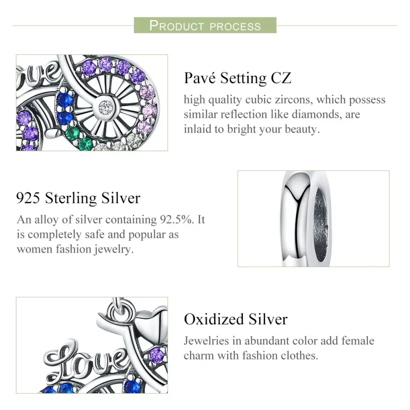 (imagen para) Pendiente de bicicleta de plata estilo Pandora - SCC1082 - Ver 4