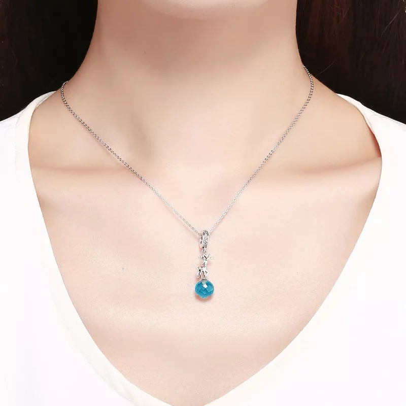 (imagen para) Pendiente de Ciervo de Plata con Estilo Pandora - SCC1010 - Ver 5