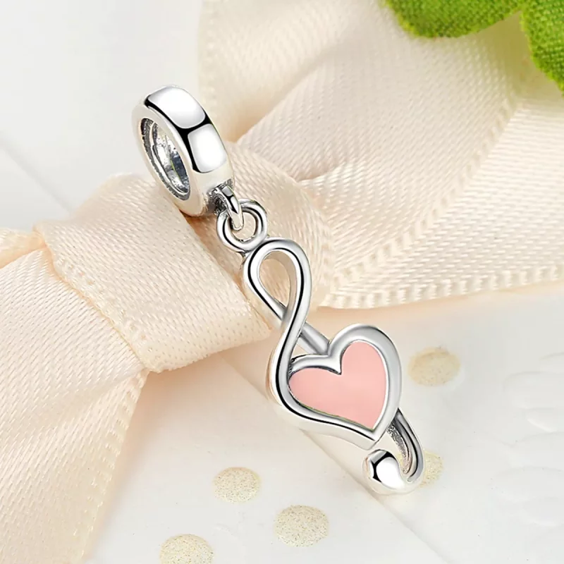 (imagen para) Pendiente de estilo Pandora con notas musicales de plata - SCC110 - Ver 5
