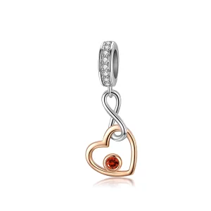(imagen para) Pendiente de Palpitaciones Plateado y Oro Rosa de estilo Pandora - SCC1239