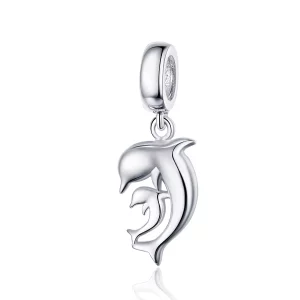 (imagen para) Pendiente de plata estilo Pandora con colgante de delfín - SCC1206