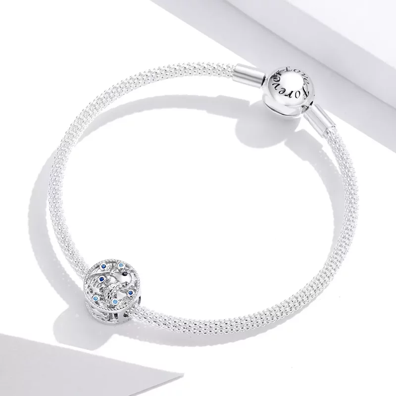 (imagen para) Pendiente de plata estilo Pandora con encanto de caballito de mar tranquilo - BS - Ver 3