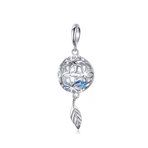 (imagen para) Pendiente de Plata Estilo Pandora con Flor Preservada - SCC1123