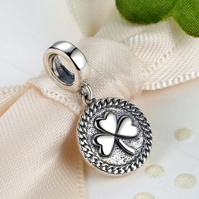 (imagen para) Pendiente de Trébol de Plata con Estilo Pandora - SCC039 - Ver 3