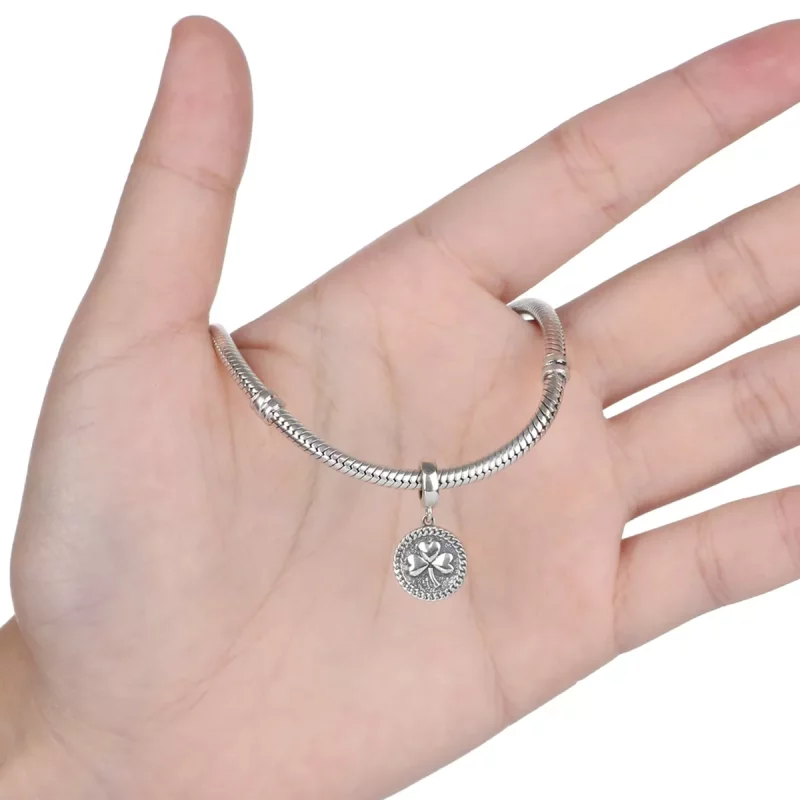(imagen para) Pendiente de Trébol de Plata con Estilo Pandora - SCC039 - Ver 5