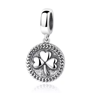 (imagen para) Pendiente de Trébol de Plata con Estilo Pandora - SCC039