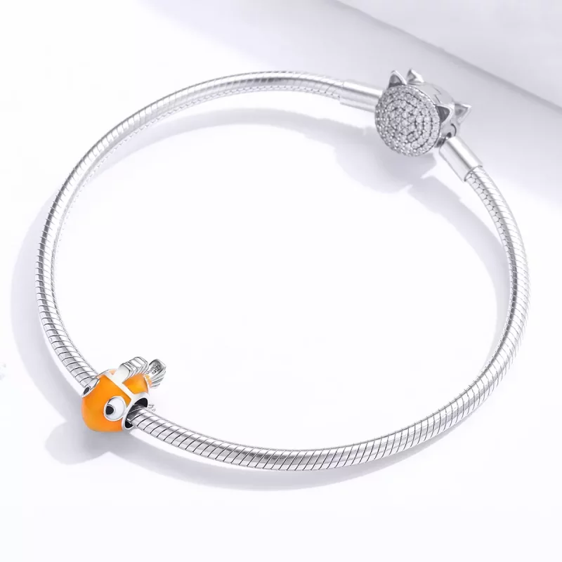(imagen para) Pendiente estilo Pandora con encanto de pez payaso - BSC206 - Ver 2
