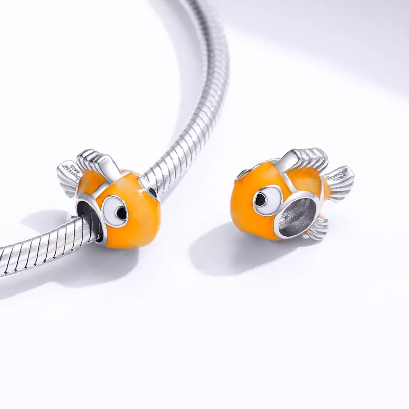 (imagen para) Pendiente estilo Pandora con encanto de pez payaso - BSC206 - Ver 3