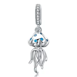 (imagen para) Pendiente estilo Pandora de medusa plateada - SCC1297