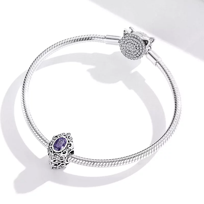 (imagen para) Pulsera con encanto estilo Pandora morado - SCC1928 - Ver 2