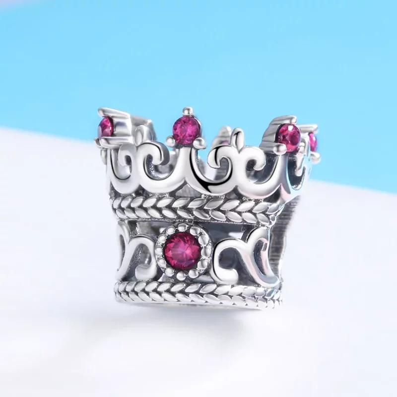 (imagen para) Pulsera de estilo Pandora con charm de corona de plata del rey - SCC776 - Ver 2