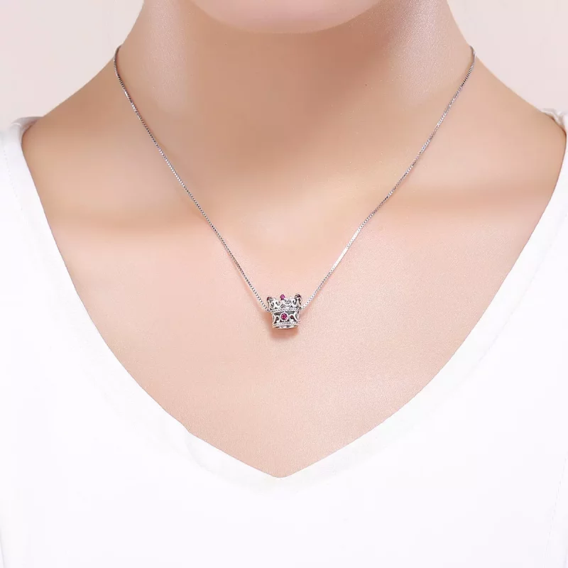 (imagen para) Pulsera de estilo Pandora con charm de corona de plata del rey - SCC776 - Ver 5