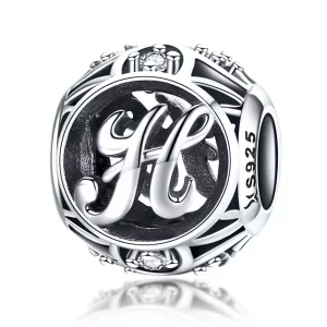 (imagen para) Pulsera de estilo Pandora con colgante de letra H - SCC738-H
