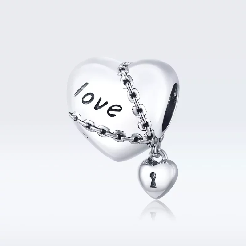 (imagen para) Pulsera de estilo Pandora con dije de candado de amor plateado - SCC1553 - Ver 5