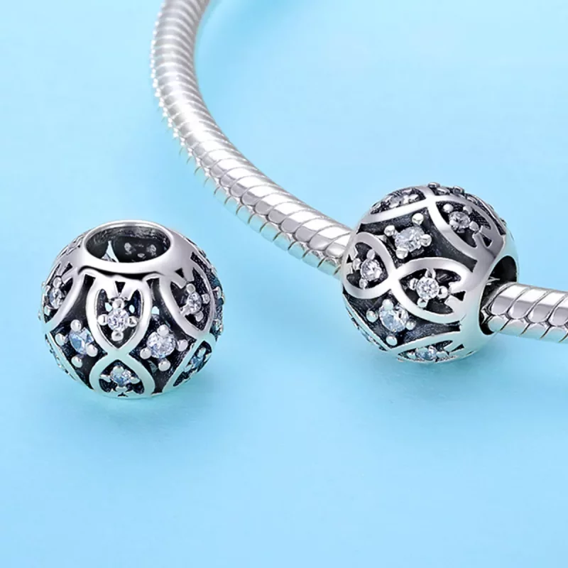 (imagen para) Pulsera de estilo Pandora con encanto de elegancia plateada - SCC732 - Ver 2