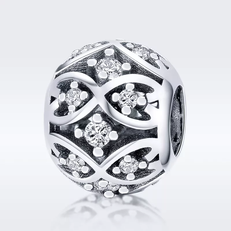(imagen para) Pulsera de estilo Pandora con encanto de elegancia plateada - SCC732 - Ver 3