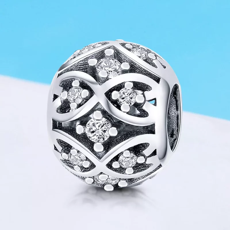 (imagen para) Pulsera de estilo Pandora con encanto de elegancia plateada - SCC732 - Ver 4