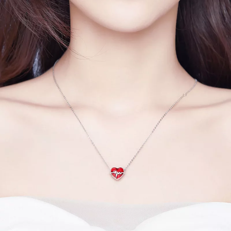 (imagen para) Pulsera de estilo Pandora con encanto de tiempo de latidos de corazón en plata - - Ver 3