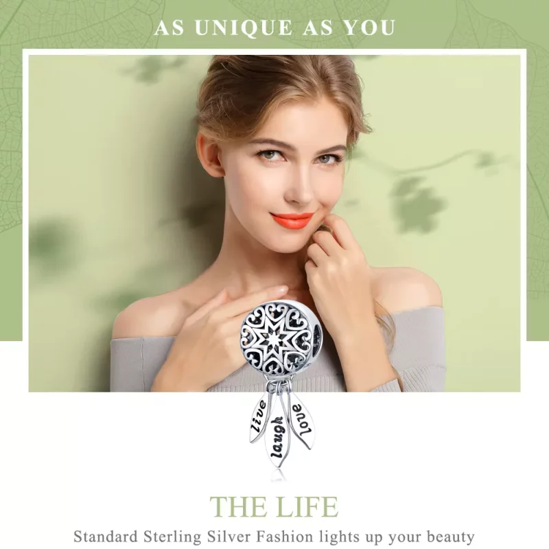 (imagen para) Pulsera de estilo Pandora en plata con el charm de la vida - SCC1128 - Ver 2