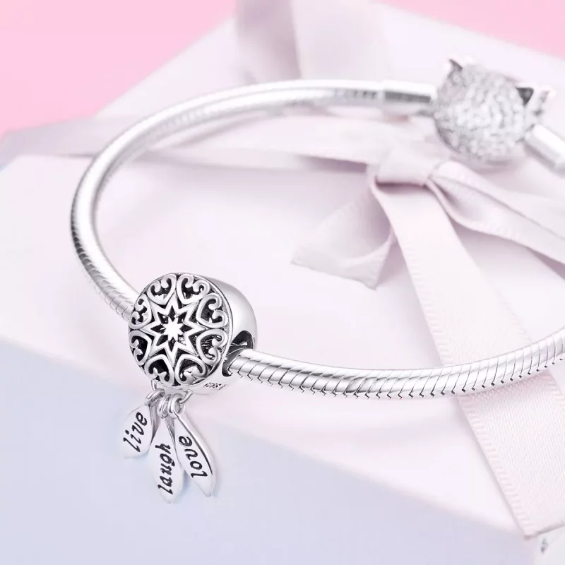 (imagen para) Pulsera de estilo Pandora en plata con el charm de la vida - SCC1128 - Ver 4