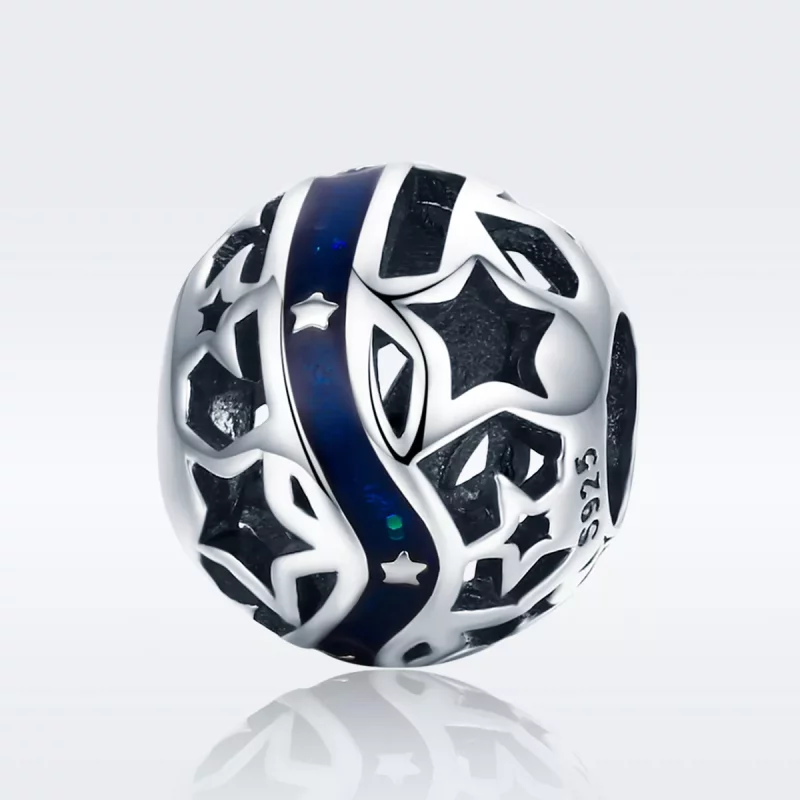 (imagen para) Pulsera de plata al estilo Pandora con encanto de río en forma de estrella brill - Ver 2