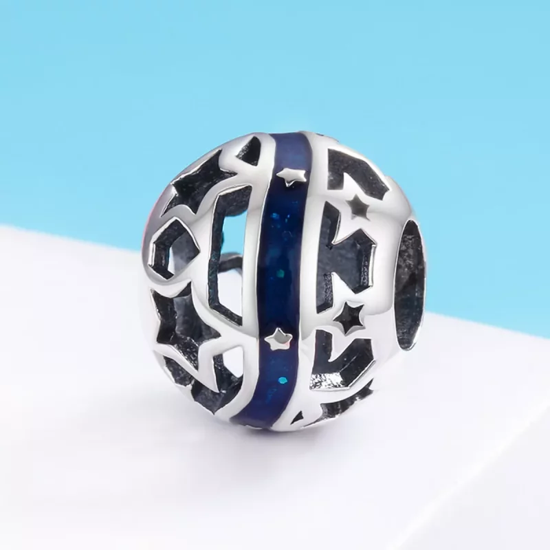 (imagen para) Pulsera de plata al estilo Pandora con encanto de río en forma de estrella brill - Ver 3