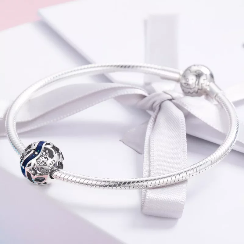 (imagen para) Pulsera de plata al estilo Pandora con encanto de río en forma de estrella brill - Ver 4