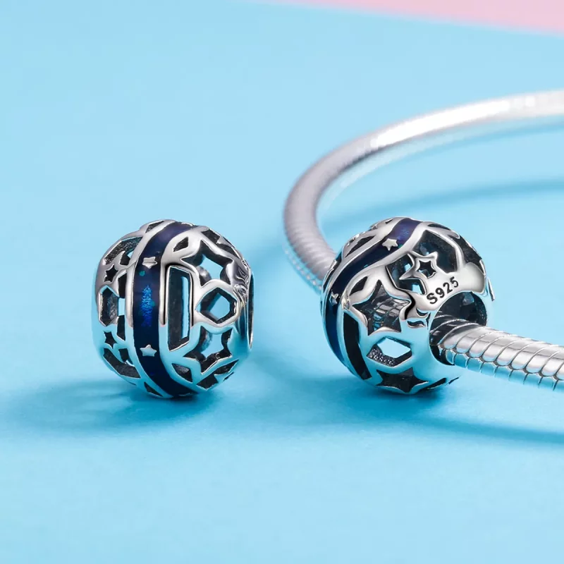 (imagen para) Pulsera de plata al estilo Pandora con encanto de río en forma de estrella brill - Ver 5