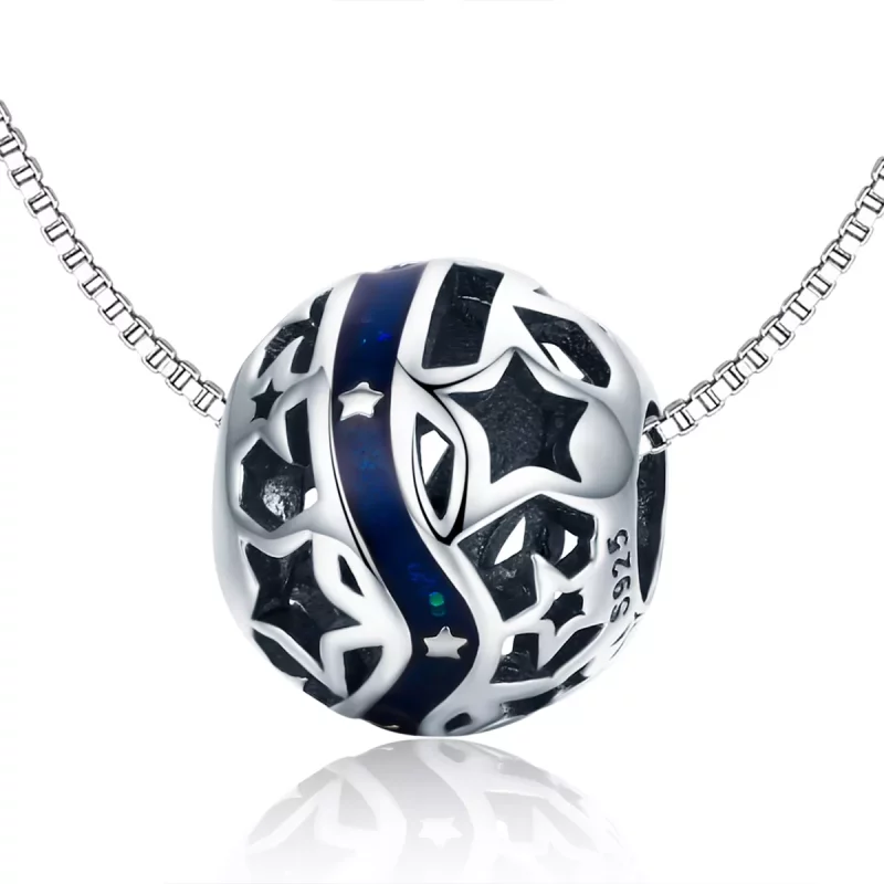 (imagen para) Pulsera de plata al estilo Pandora con encanto de río en forma de estrella brill - Ver 7