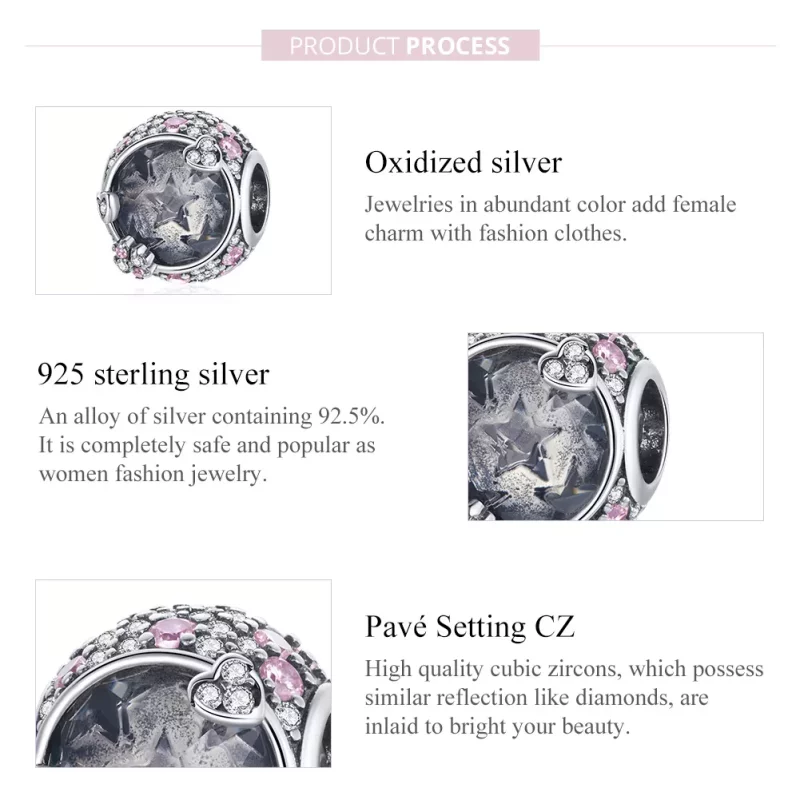(imagen para) Pulsera de plata al estilo Pandora con encanto dulce - SCC1809 - Ver 7