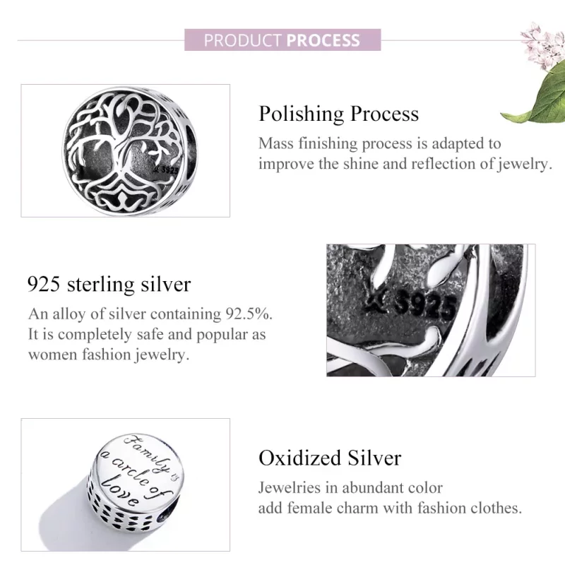 (imagen para) Pulsera de plata con amuleto de árbol de la vida estilo Pandora - SCC1457 - Ver 8