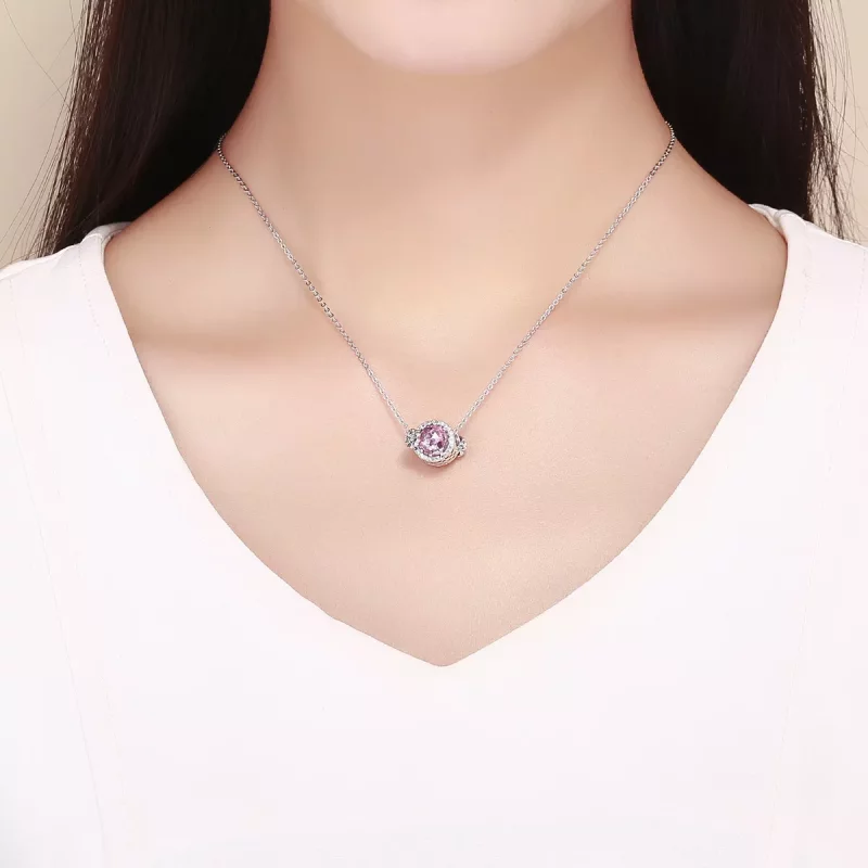 (imagen para) Pulsera de Plata con Encanto de Estilo Pandora - Sabor Rosa - SCC904 - Ver 5