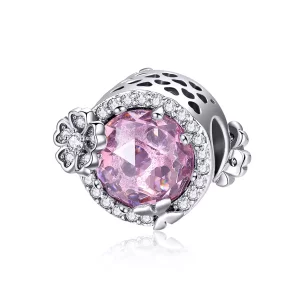 (imagen para) Pulsera de Plata con Encanto de Estilo Pandora - Sabor Rosa - SCC904