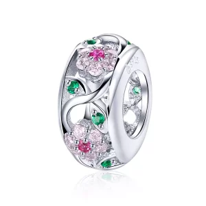 (imagen para) Pulsera de plata estilo Pandora con dije de resorte - BSC039