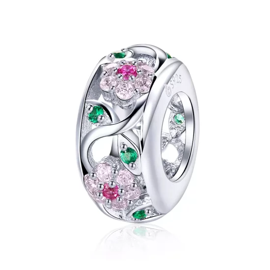 (imagen para) Pulsera de plata estilo Pandora con dije de resorte - BSC039