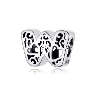 (imagen para) Pulsera de plata estilo Pandora con encanto de letra W mágica - SCC1229-W
