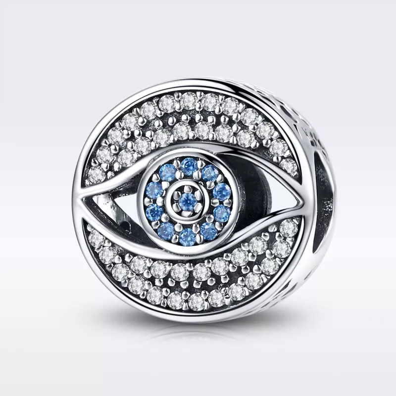 (imagen para) Pulsera estilo Pandora con charm de ojo protector en plata - SCC565 - Ver 2