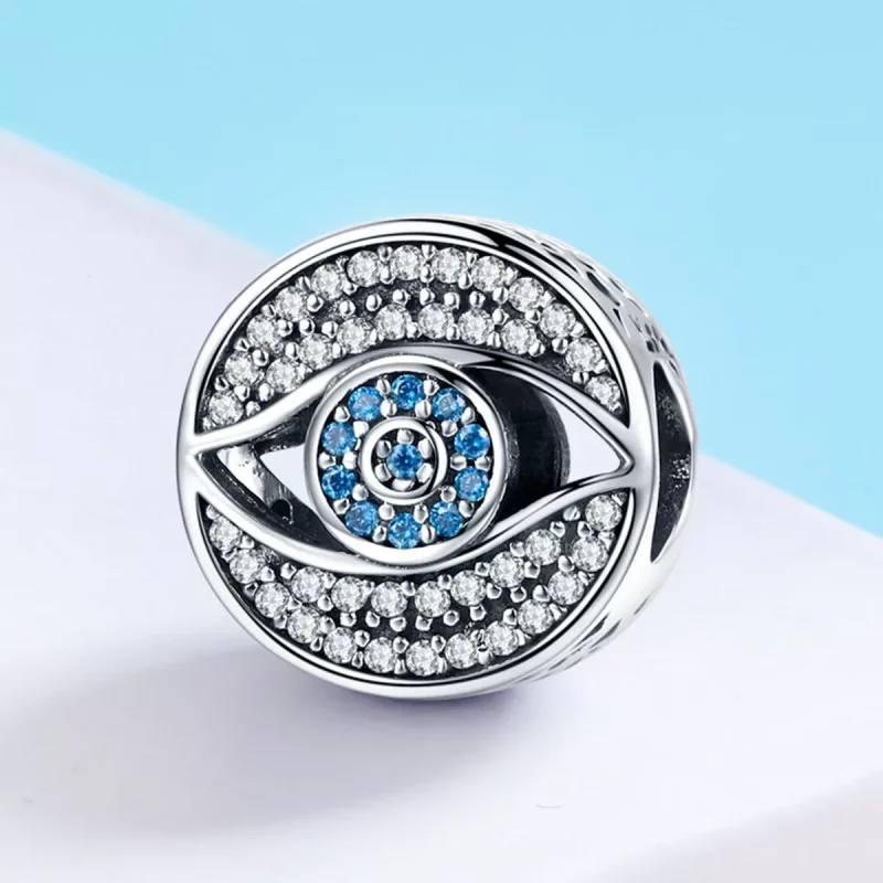 (imagen para) Pulsera estilo Pandora con charm de ojo protector en plata - SCC565 - Ver 3