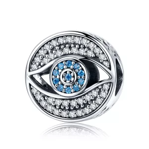 (imagen para) Pulsera estilo Pandora con charm de ojo protector en plata - SCC565