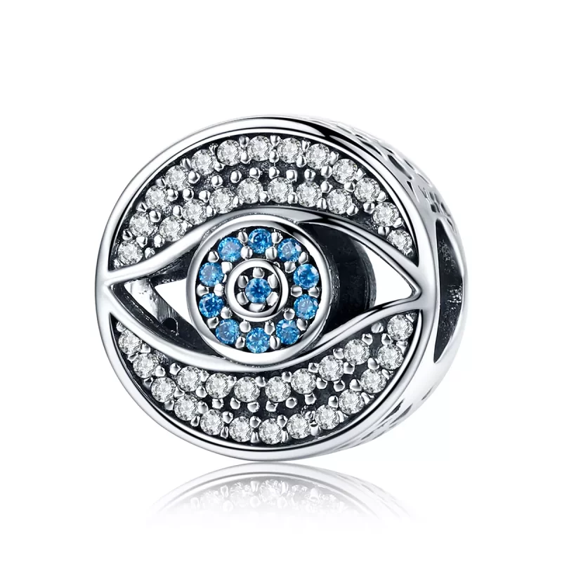 (imagen para) Pulsera estilo Pandora con charm de ojo protector en plata - SCC565