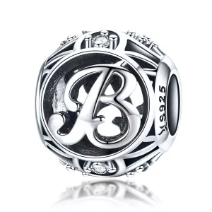 (imagen para) Pulsera estilo Pandora con colgante de letra B - SCC738-B