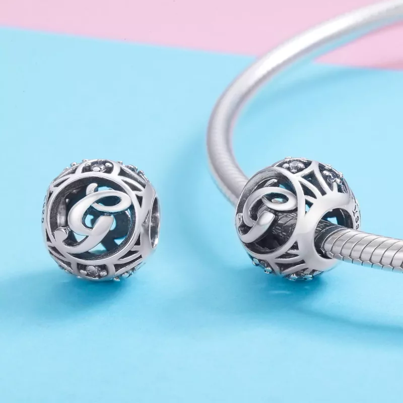 (imagen para) Pulsera estilo Pandora con colgante de letra G - SCC738-G - Ver 3