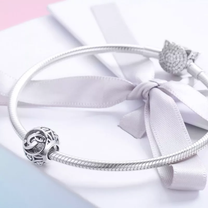 (imagen para) Pulsera estilo Pandora con colgante de letra G - SCC738-G - Ver 4